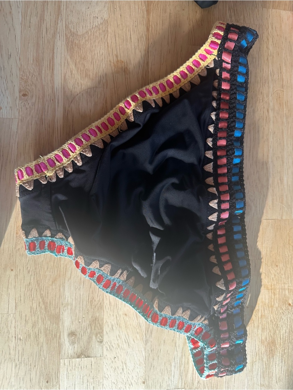 Barr III Black Crochet-Trim V-Neck Bikini Set - Picture 2 of 4